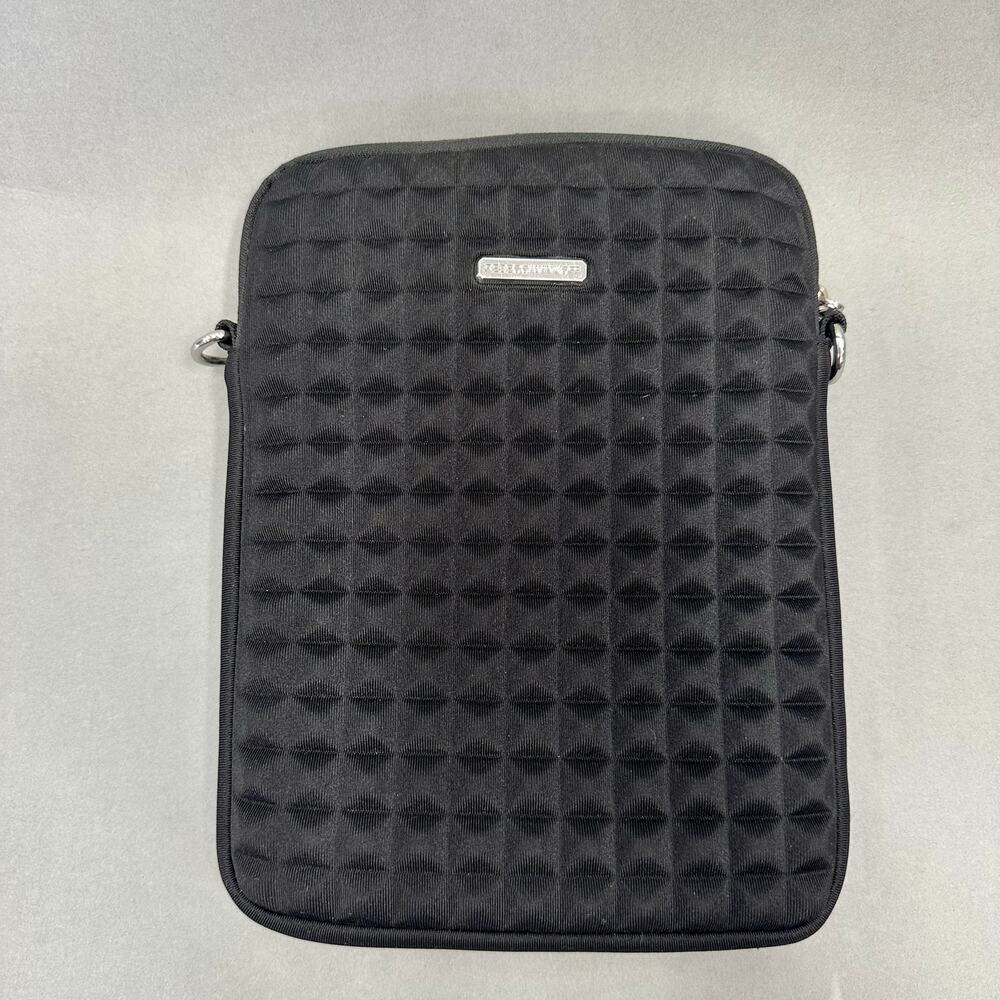 Rebecca Minkoff Black Neoprene Quilted Crossbody Tablet Bag No Strap